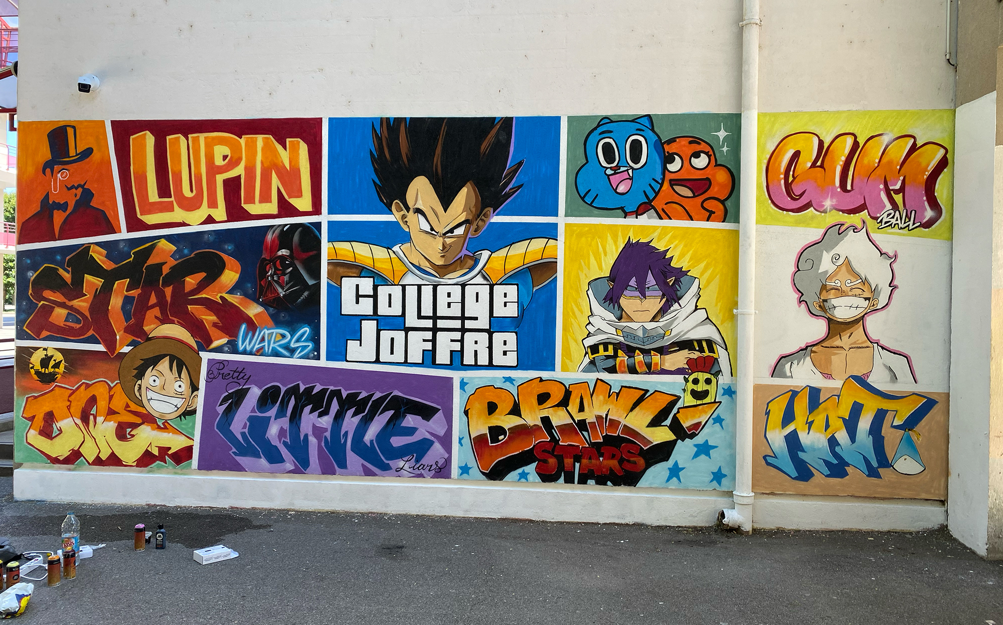 Vue d'ensemble de la fresque du collège