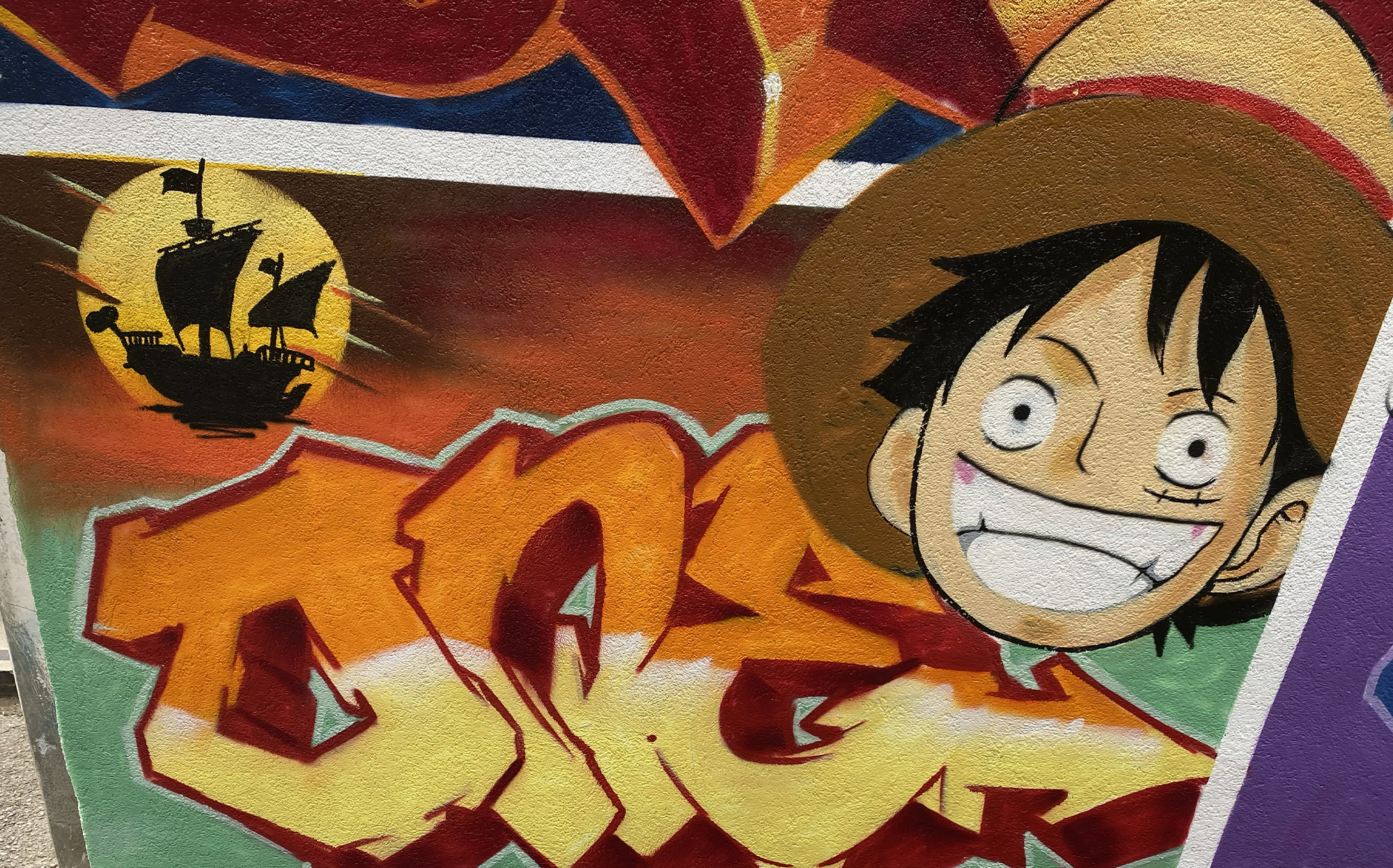 Fresque en cours de réalisation