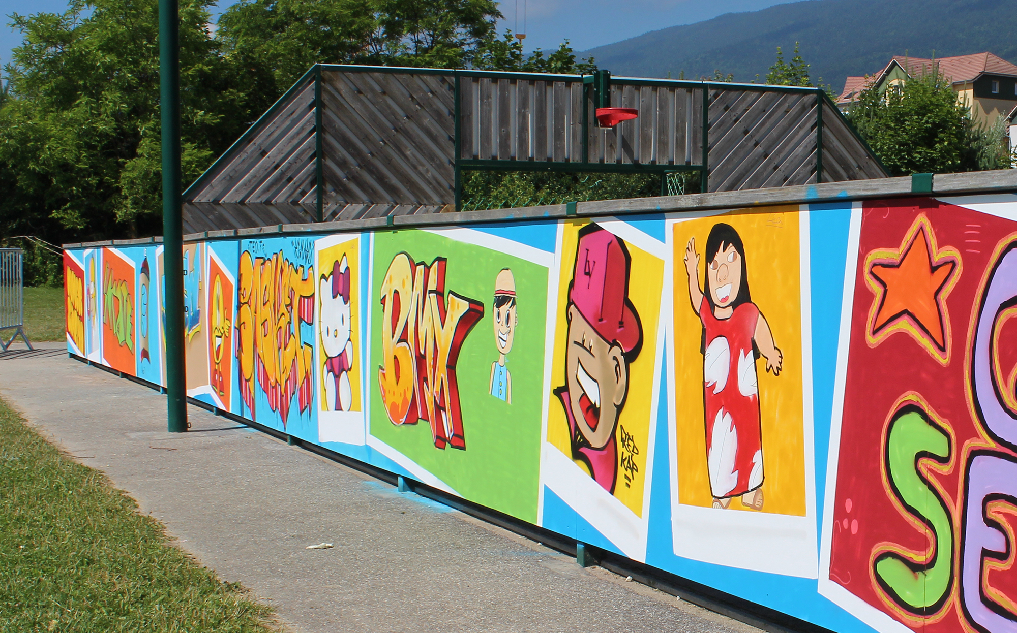 Détail de la fresque — personnage Air/Eau