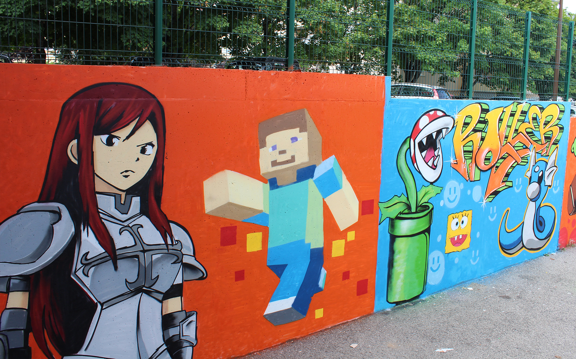 Détail de la fresque — personnage Air/Eau