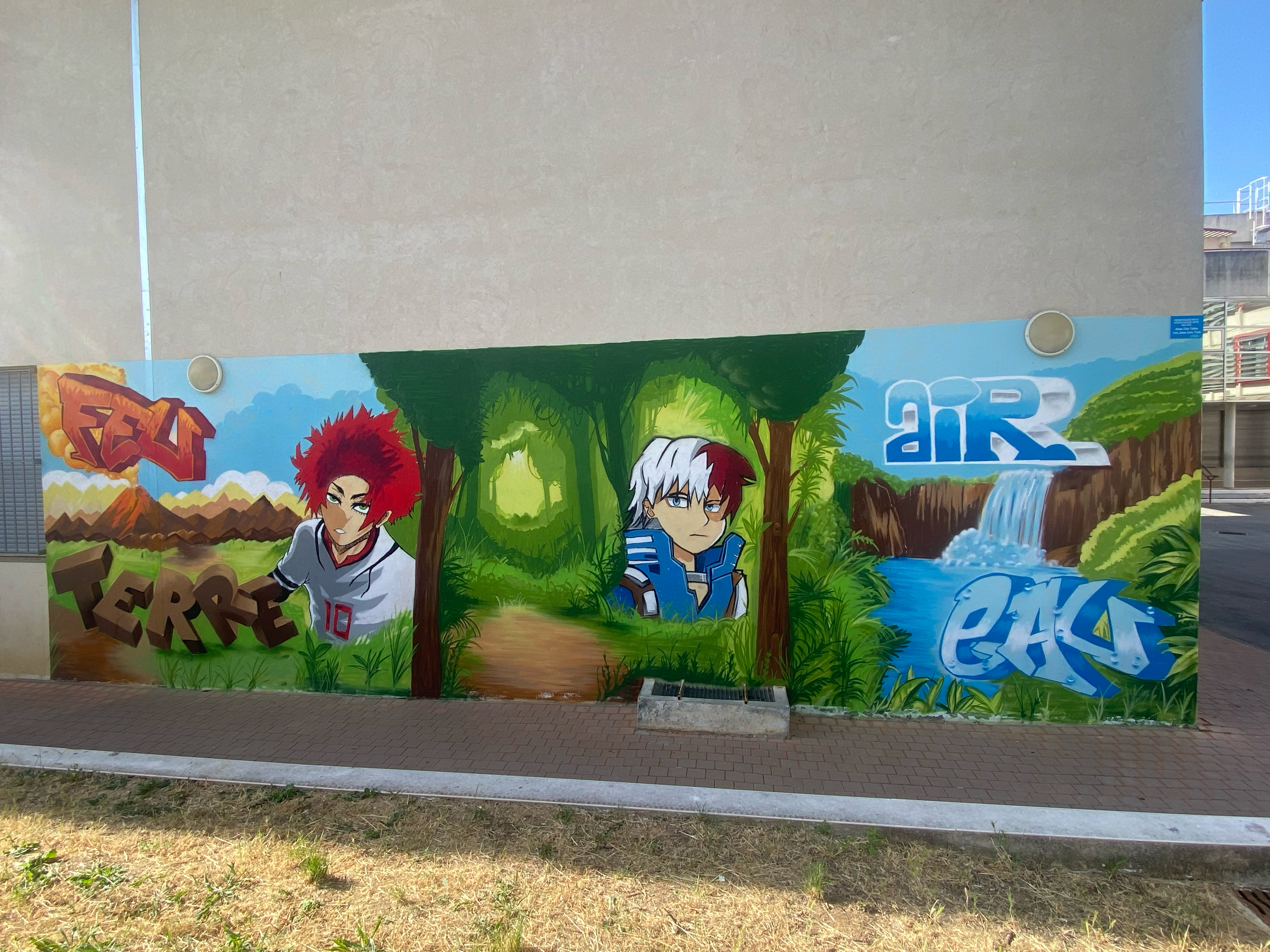 Vue d'ensemble de la fresque du collège